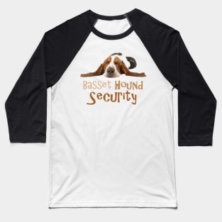 Funny Basset Hound Security Design Baseball T-Shirt